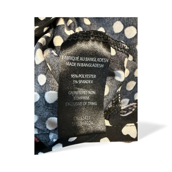 Lily Morgan Black & White Polka Dot Top Zip Front Women’s M - Picture 5 of 6